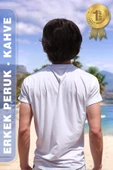 Erkek Peruk Kısa - Kahve thumbnail 5