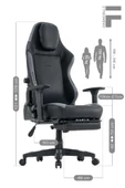Fashcolle Globe Pro Black-Grey Oyuncu Koltuğu thumbnail 5