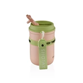 Shotay Strow Çelik Termos Mug 410Ml Pembe thumbnail 2