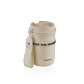 Shotay Strow Çelik Termos Mug 410Ml Krem thumbnail 1