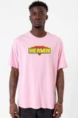 He Man Logo Pembe Erkek Oversize Tshirt thumbnail 1