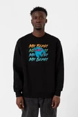 Mr Beast Lettern Siyah Erkek 2ip Sweatshirt thumbnail 1