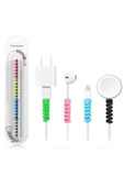 BercesteCase 2 Adet Iphone Spiral Kablo Koruyucu Silikon Kablo Koruyucu Şarj Aleti Koruyucu Kulaklık Koruyucu thumbnail 2