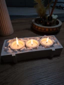 Tabaklı Beton Mumluk Tealight Dahil thumbnail 1