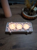 Tabaklı Beton Mumluk Tealight Dahil thumbnail 3