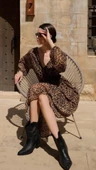 Astarlı Leopar Tül Elbise thumbnail 3