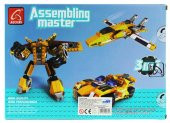 Ausini Assembling Master 3 in 1 273 Parça Sarı Dönüşen Robot thumbnail 3