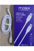 MOBİX Mobix Usb-c To Type-c ^3a Data Ve Şarj Kablosu- Beyaz thumbnail 3