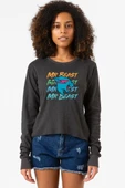 Mr Beast Lettern Füme Ekstra Uzunkol Sweatshirt thumbnail 1