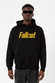 Fallout Lettern Siyah Erkek 3ip Kapşonlu Sweatshirt thumbnail 1