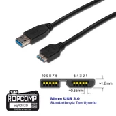 Ropcomp USB Micro-B Superspeed Data Kablosu USB 3.0 thumbnail 2