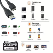 Ropcomp USB Micro-B Superspeed Data Kablosu USB 3.0 thumbnail 3