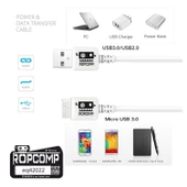 Ropcomp USB Micro-B Superspeed Data Kablosu USB 3.0 thumbnail 5