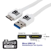 Ropcomp USB Micro-B Superspeed Data Kablosu USB 3.0 thumbnail 2
