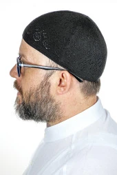 Mercan Namaz Takkesi Siyah 12 Adet thumbnail 2