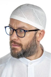 Gold Lüks Dantel Örme Namaz Takkesi Beyaz 1 Adet thumbnail 1