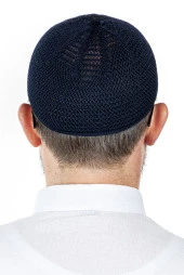 Lüks Çelik Örme Namaz Takkesi Lacivert 1 Adet thumbnail 3