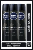 Nivea Men Deep Dimension Erkek Sprey Deodorant 3 x 150 ML thumbnail 1