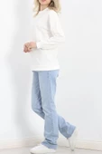 Bisiklet Yaka Sweat Ekru - 3042.275. thumbnail 5