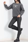 Bisiklet Yaka Baskılı Sweat Antrasit - 20150.1878. thumbnail 7