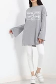 Baskılı Oversize Suprem Tunik Gri - 20217.1567. thumbnail 2