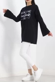 Baskılı Oversize Suprem Tunik Lacivert - 20217.1567. thumbnail 3