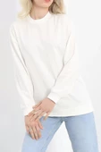 Bisiklet Yaka Sweat Ekru - 3042.275. thumbnail 1