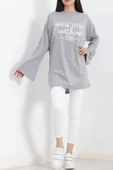 Baskılı Oversize Suprem Tunik Gri - 20217.1567. thumbnail 4
