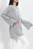 Baskılı Oversize Suprem Tunik Gri - 20217.1567. thumbnail 3