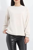 Bisiklet Yaka Sweat Taş - 3042.275. thumbnail 1