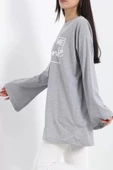 Baskılı Oversize Suprem Tunik Gri - 20217.1567. thumbnail 5