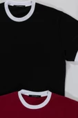 2'li Garnili Bordo Siyah Tshirt thumbnail 2