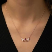 ​Gümüş Rose Kanatlı Sonsuz Kalp Kolye SL3527 thumbnail 2