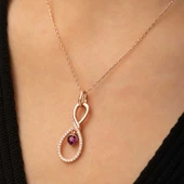 Gümüş Rose Sonsuz Kalp Kolye SL3562 thumbnail 7