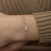 Gümüş Rose Oval Baget Bileklik SL3169 thumbnail 11