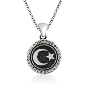 Gümüş Ay Yıldız Kolye SL3488 thumbnail 1