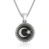 Gümüş Ay Yıldız Kolye SL3488 thumbnail 7