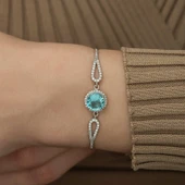Gümüş Aquamarine Bayan Bileklik SL3829 thumbnail 12