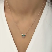Gümüş Rose Minimal Kelebek Bayan Kolye  SL4269 thumbnail 9