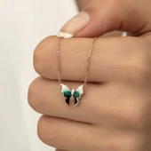 Gümüş Rose Minimal Kelebek Bayan Kolye  SL4269 thumbnail 10