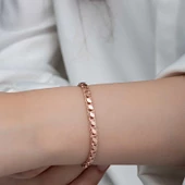 Gümüş Rose Pullu Zincir Kadın Bileklik SL6237 thumbnail 2