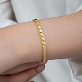 Gümüş Gold Pullu Zincir Kadın Bileklik thumbnail 8