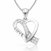 Gümüş Love Kalp Bayan Kolye SL1681 thumbnail 6