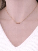 925 Ayar Rose Gold Başak Kadın Gümüş Kolye thumbnail 2