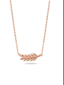 925 Ayar Rose Gold Başak Kadın Gümüş Kolye thumbnail 1