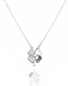 Swarovski Taşlı Mineli Yonca Model Kadın Gümüş Kolye thumbnail 1