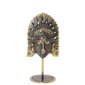 Masaüstü Pirinç Buddha Mask Figür thumbnail 2