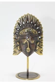 Masaüstü Pirinç Buddha Mask Figür thumbnail 1