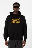 Nuclear Assault Lettern Siyah Erkek 3ip Kapşonlu Sweatshirt thumbnail 1