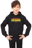 He Man Logo Siyah Çocuk 3ip Kapşonlu thumbnail 1